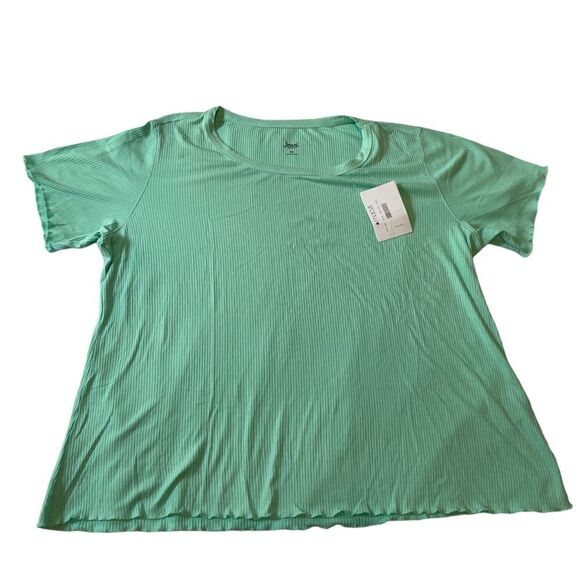 Jenni intimates  ribbed blouse  for women  Size 2X color green - Picture 7 of 7